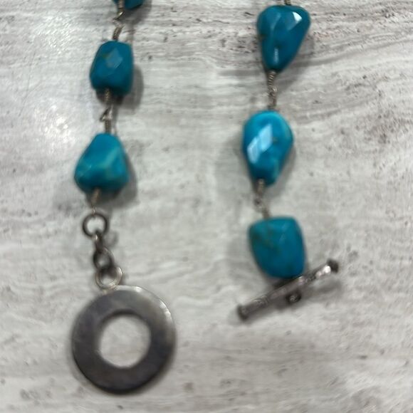 Vintage Turquoise Necklace / Choker And Bracelet Set - Picture 7 of 7
